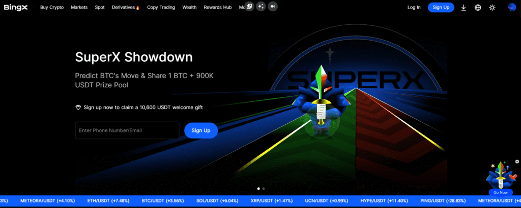 BingX interface BingX interface