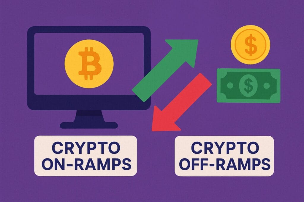 Crypto on-ramps and off-ramps